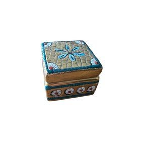 Deruta Byzantine Mosaic Hand Painted w/ Gold Trinket Box Mario Sambuco Read Down